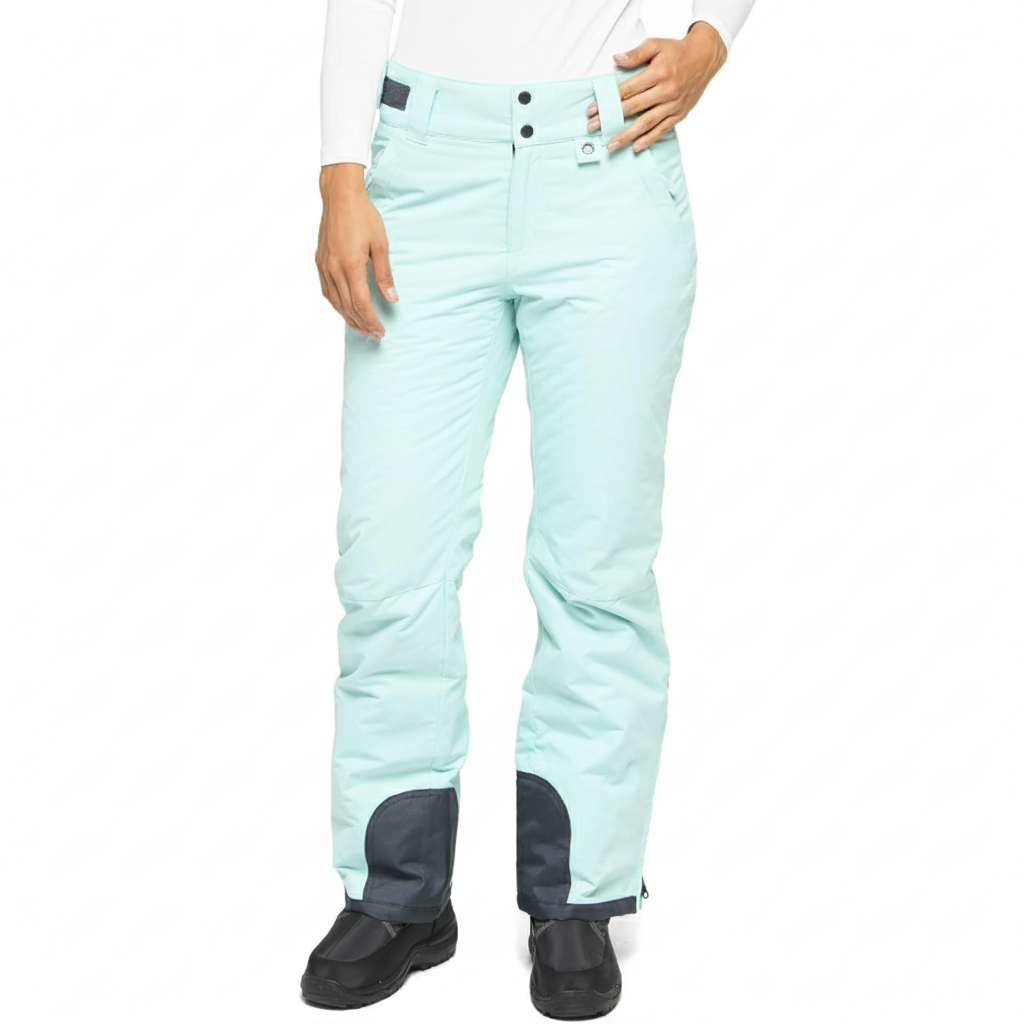 Women's Insulated Ski Pants with Contrast Ankle Panels and Adjustable Waist