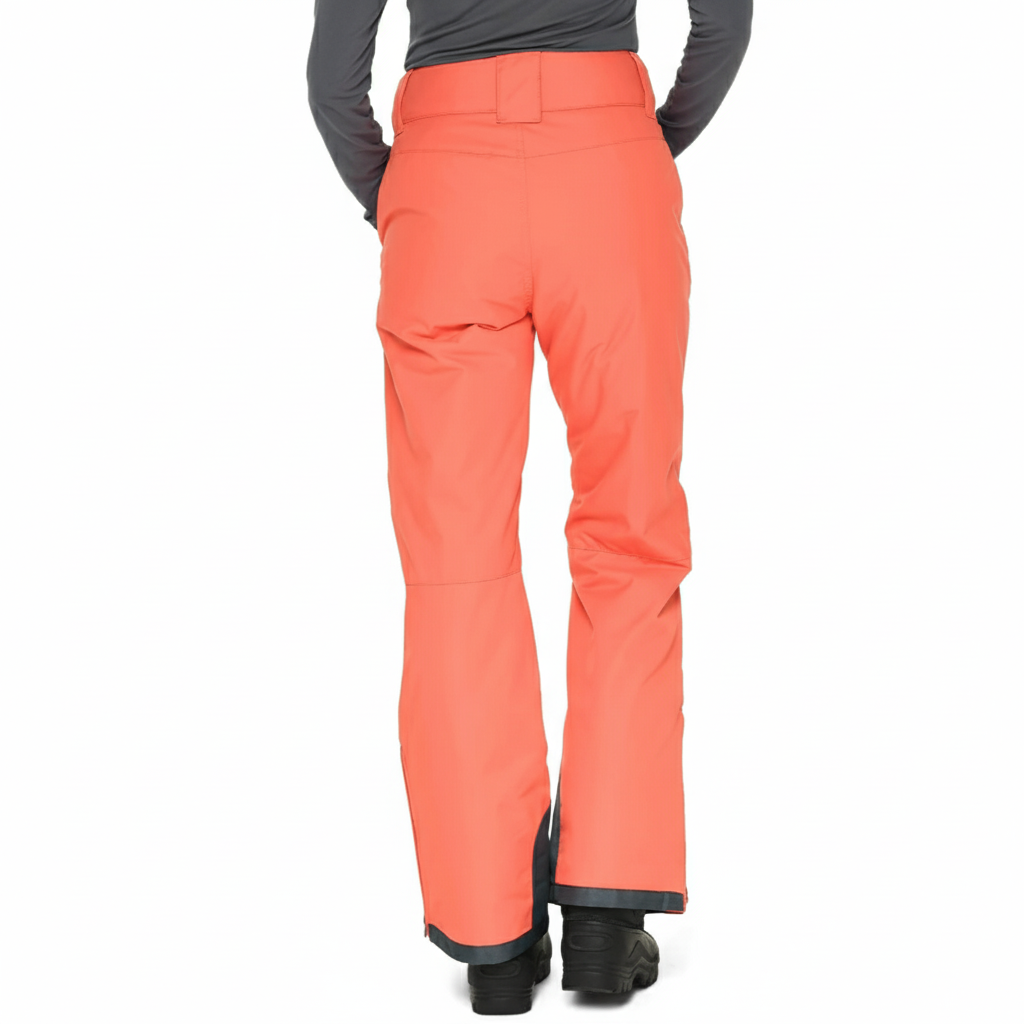 Women's Insulated Ski Pants with Contrast Ankle Panels and Adjustable Waist