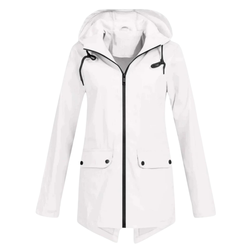 Women's Long Waterproof Windproof Hooded Raincoat