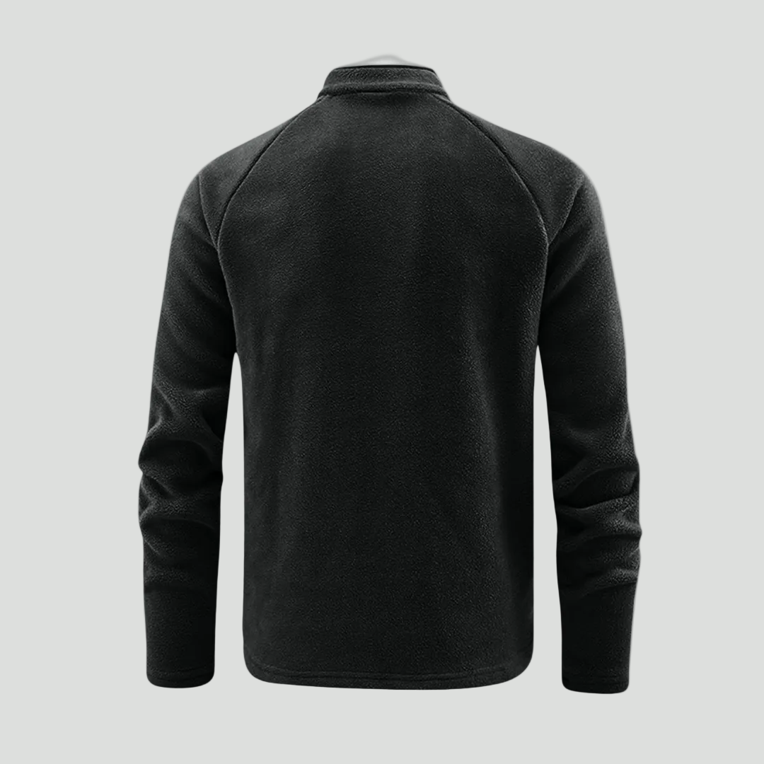 Men's Thermal Fleece Quarter Zip Pullover with Stand Collar