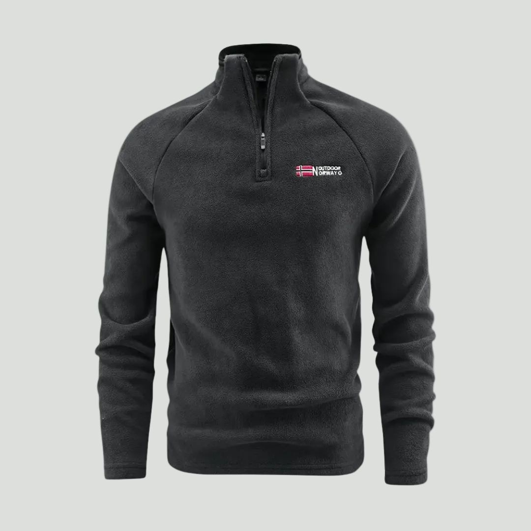 Men's Thermal Fleece Quarter Zip Pullover with Stand Collar
