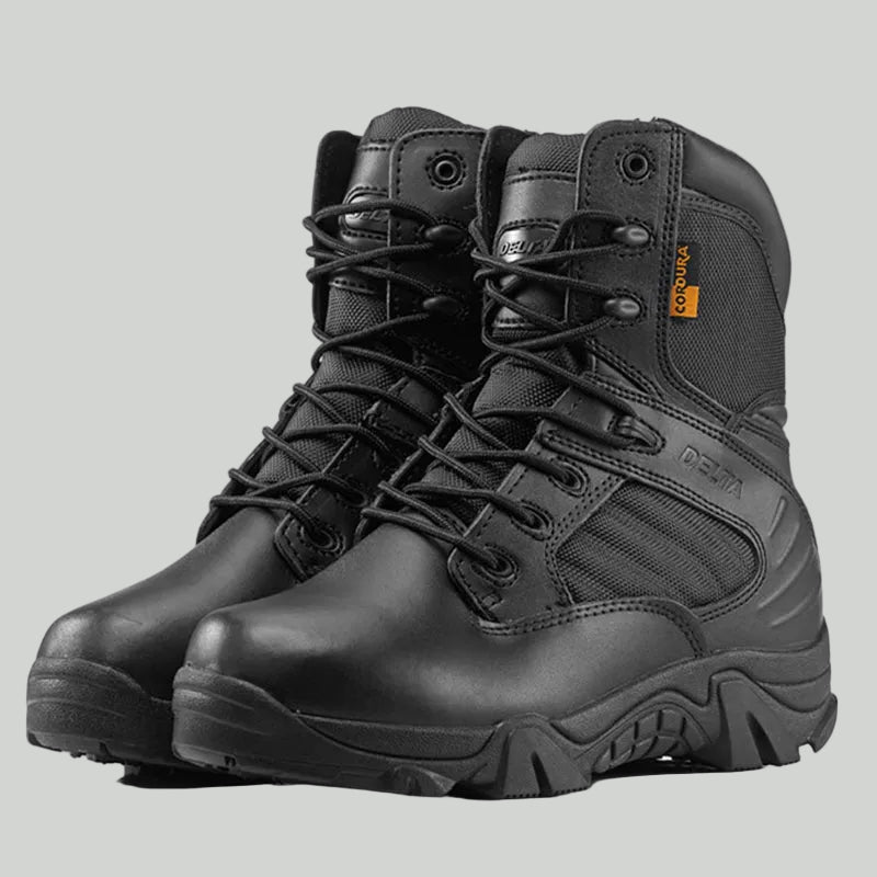 Men's High Top Tactical Combat Boots with Inside Zip and Lug Sole