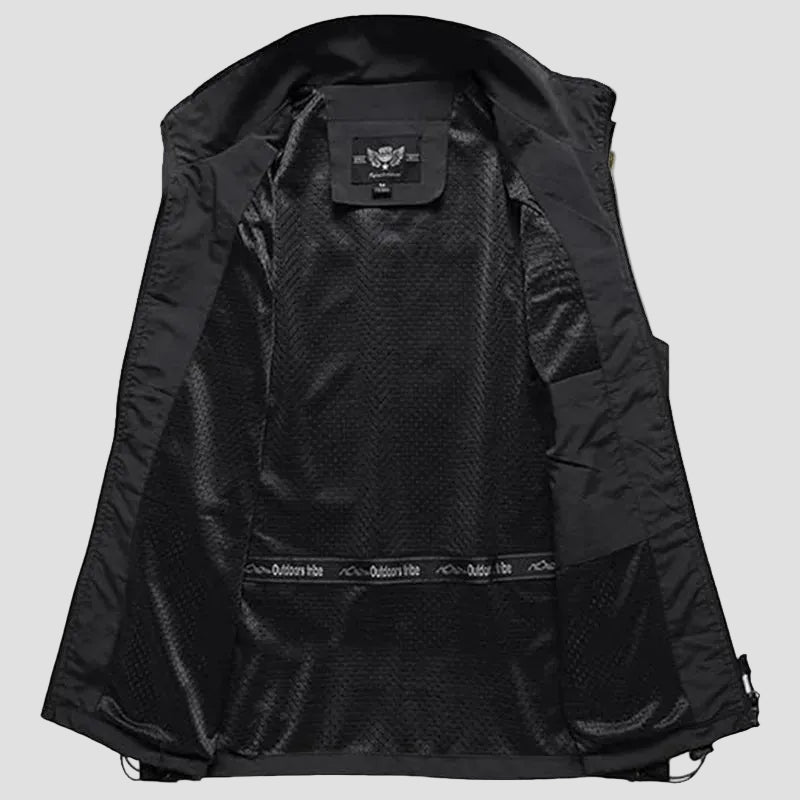 Men's Lightweight Hiking Vest with Zip Pockets and Mesh Lining