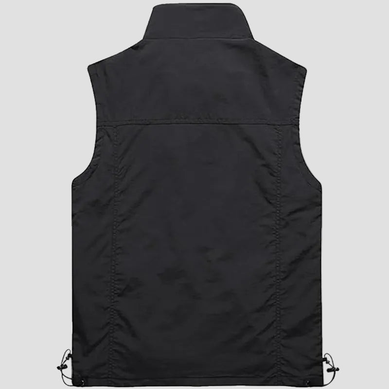 Men's Lightweight Hiking Vest with Zip Pockets and Mesh Lining