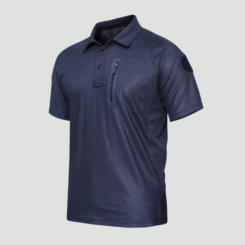 Men's Quick Dry Outdoor Polo Shirt With Zip Chest Pocket