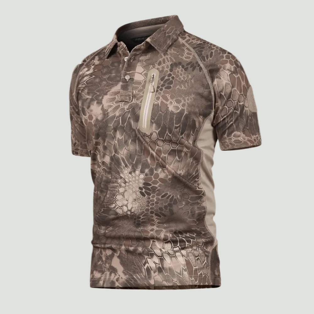 Men's Quick Dry Outdoor Polo Shirt With Zip Chest Pocket