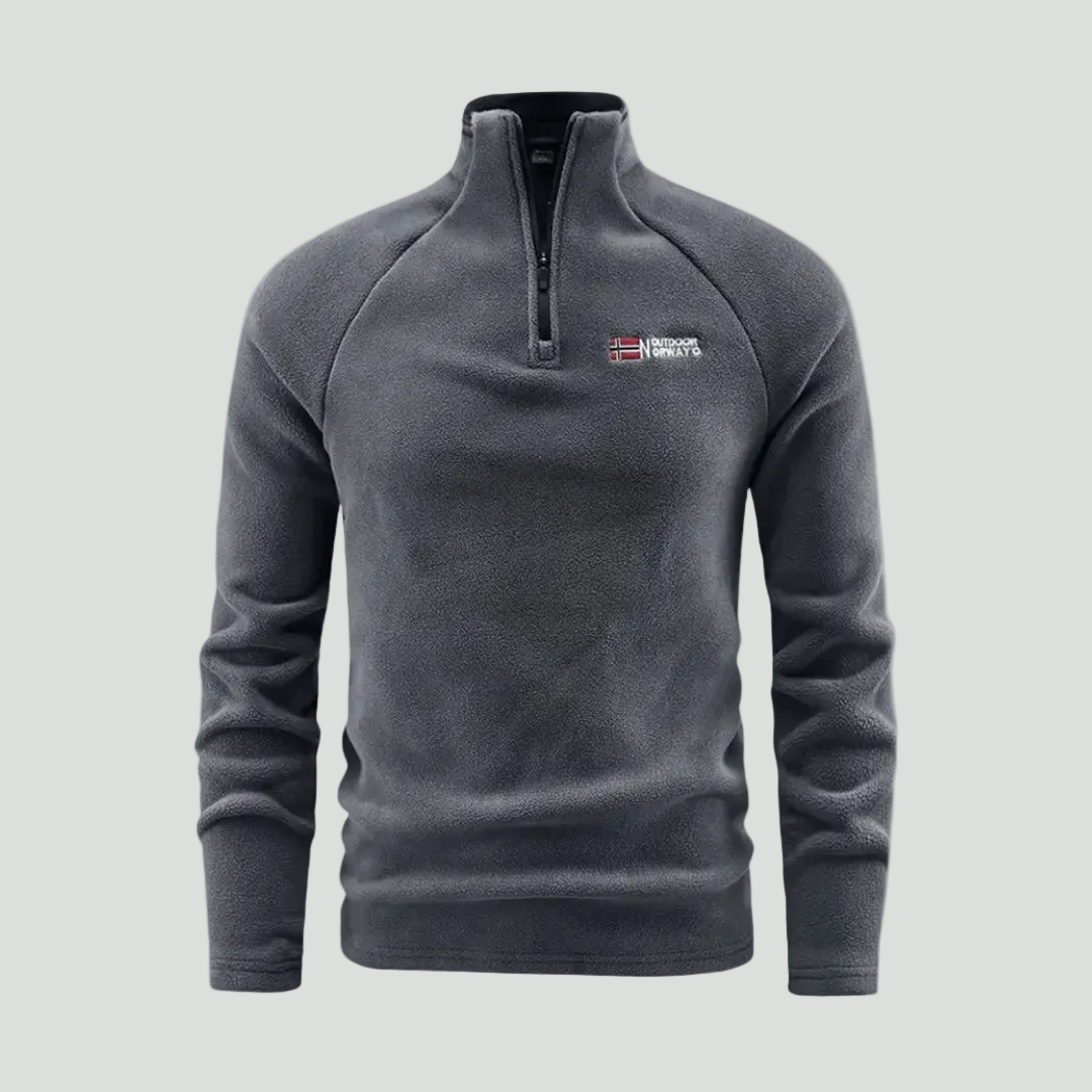 Men's Thermal Fleece Quarter Zip Pullover with Stand Collar