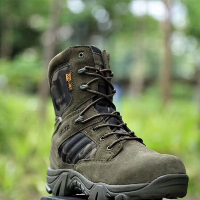 Men's High Top Tactical Combat Boots with Inside Zip and Lug Sole