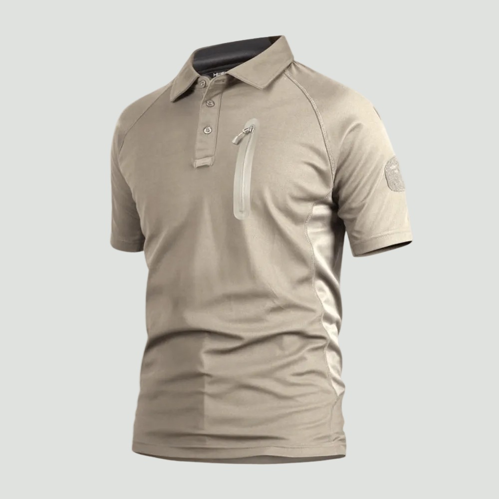 Men's Quick Dry Outdoor Polo Shirt With Zip Chest Pocket