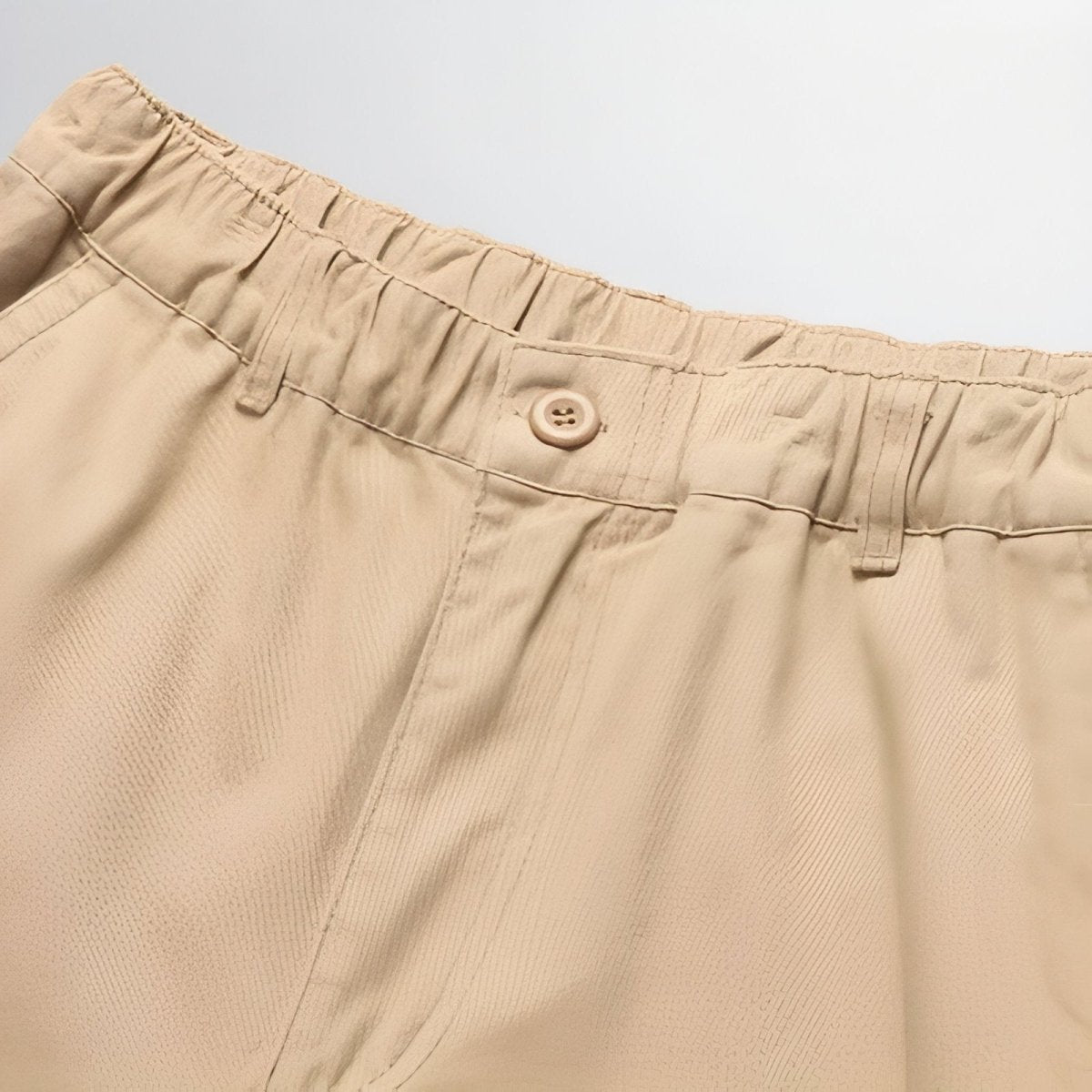 Men's Cotton Cargo Hiking Pants With Elastic Waist And Ankle Drawcords