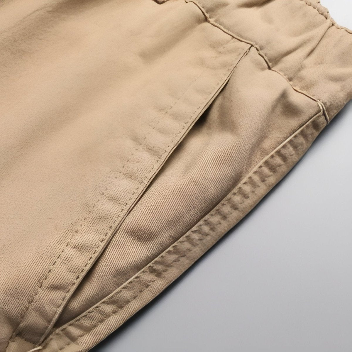 Men's Cotton Cargo Hiking Pants With Elastic Waist And Ankle Drawcords