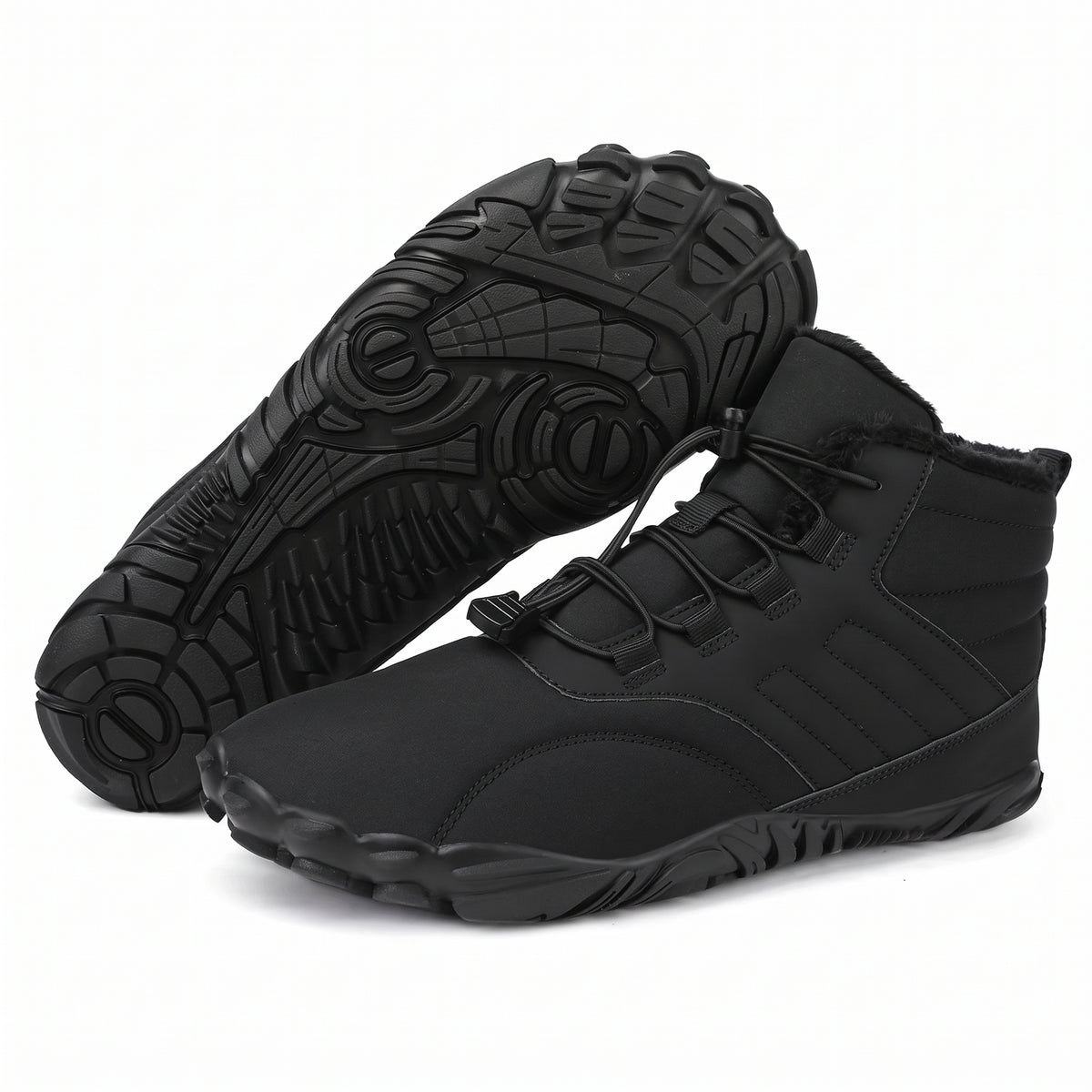 Unisex Water Resistant Winter Barefoot Boots with Fleece Lining and Wide Toe Box