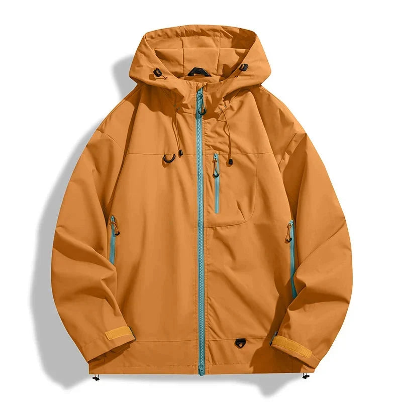 Men's Waterproof Windproof Rain Jacket with Adjustable Hood