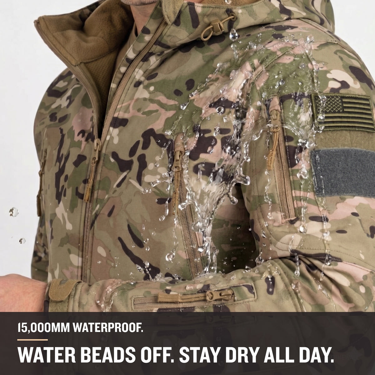 Men's Camo Softshell Jacket with Hood