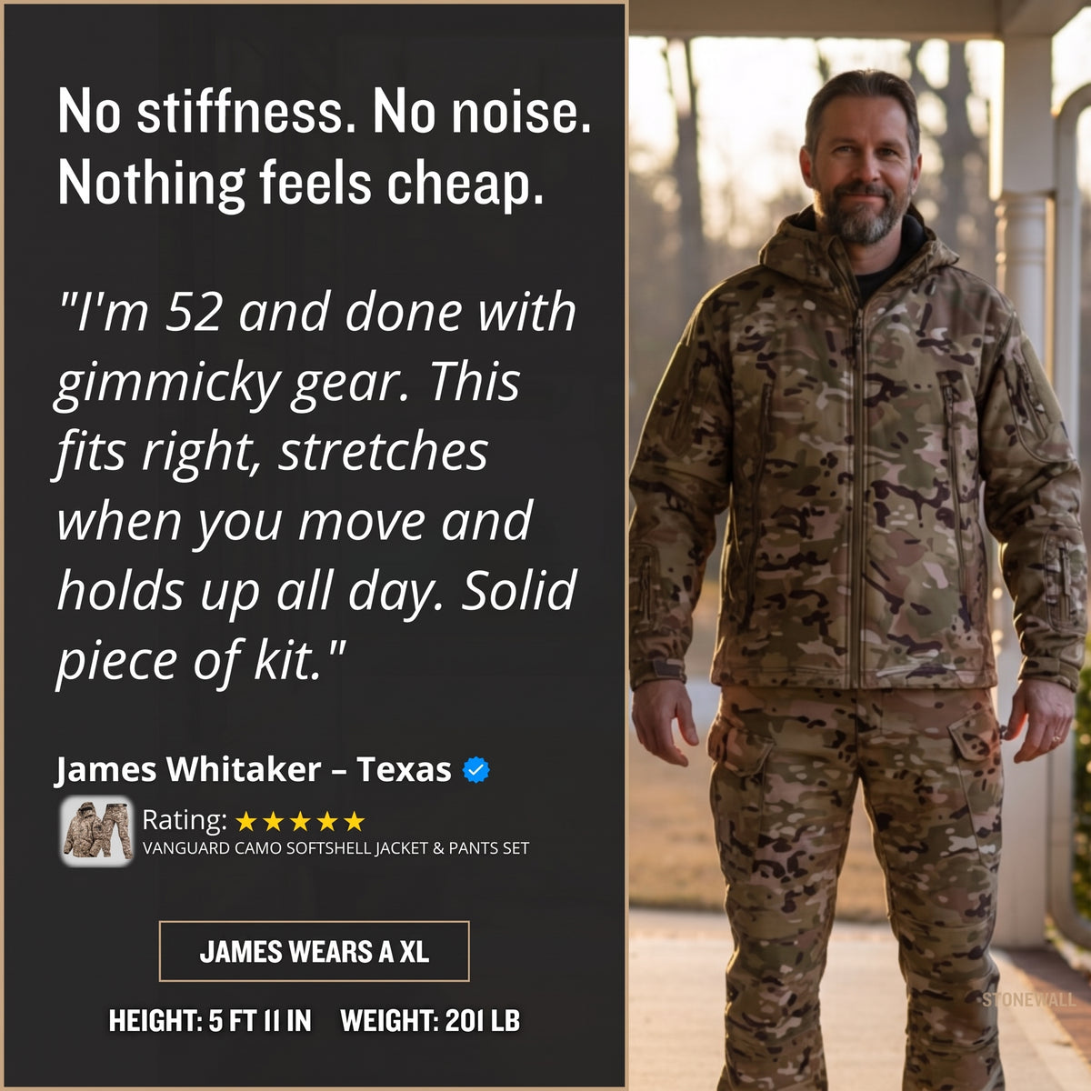 Men's Camo Softshell Jacket with Hood