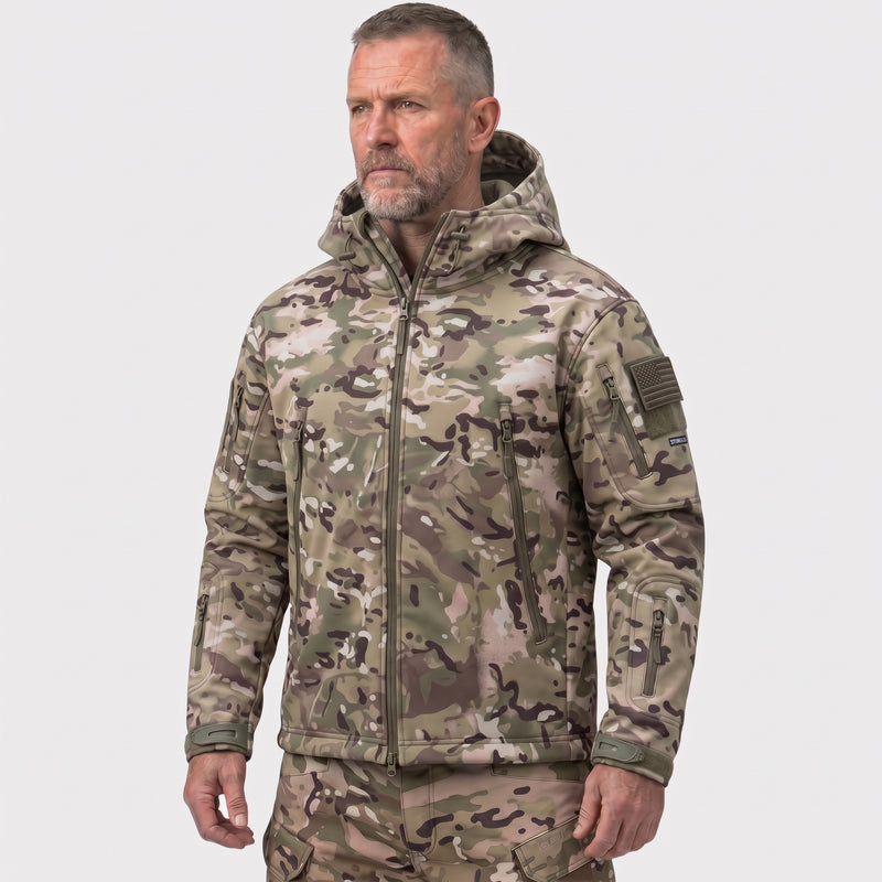 Men's Camo Softshell Jacket with Hood