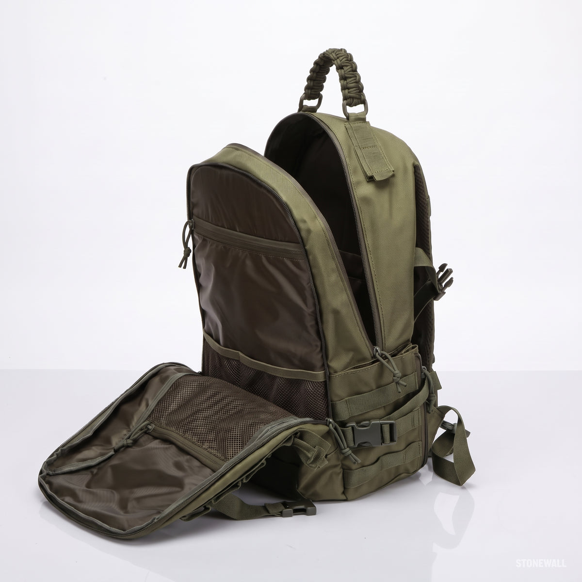 Men's Compact Tactical Backpack with MOLLE Webbing and Padded Straps