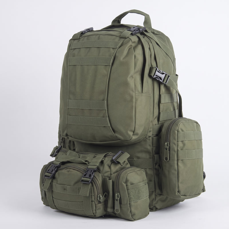 Men's Tactical Backpack with MOLLE Webbing and Detachable Pouches