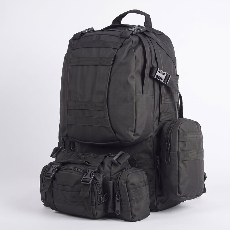 Men's Tactical Backpack with MOLLE Webbing and Detachable Pouches