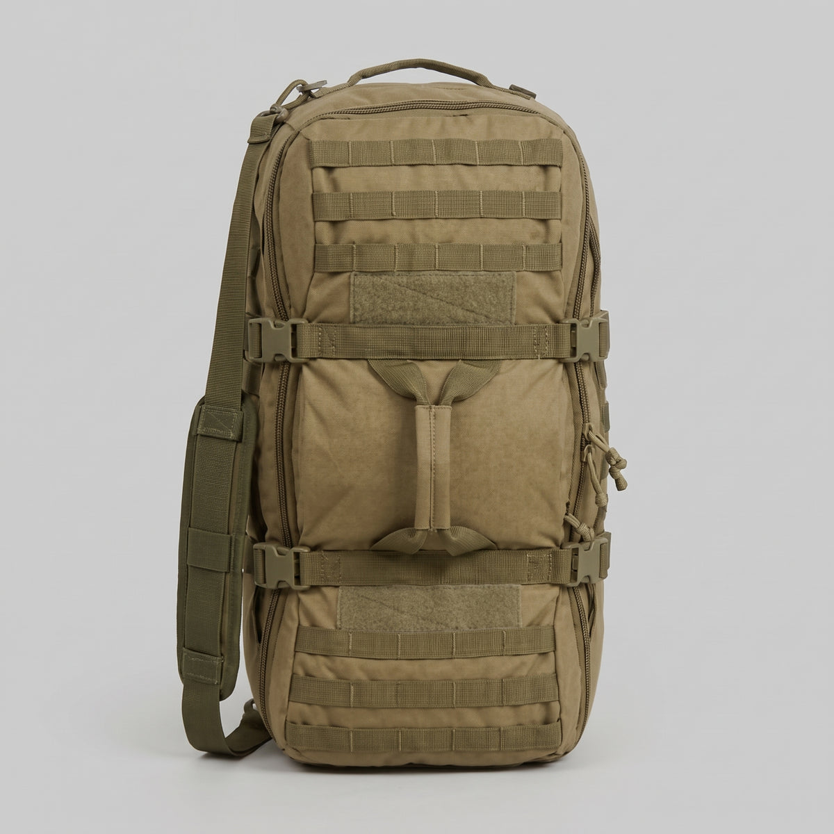 Men's Tactical Duffel Bag with MOLLE Webbing and Convertible Backpack Straps