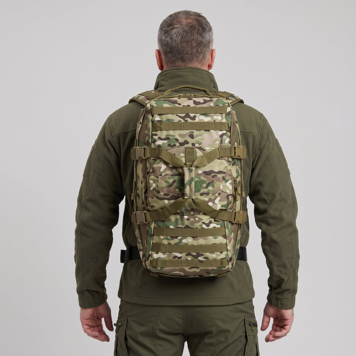Men's Tactical Duffel Bag with MOLLE Webbing and Convertible Backpack Straps