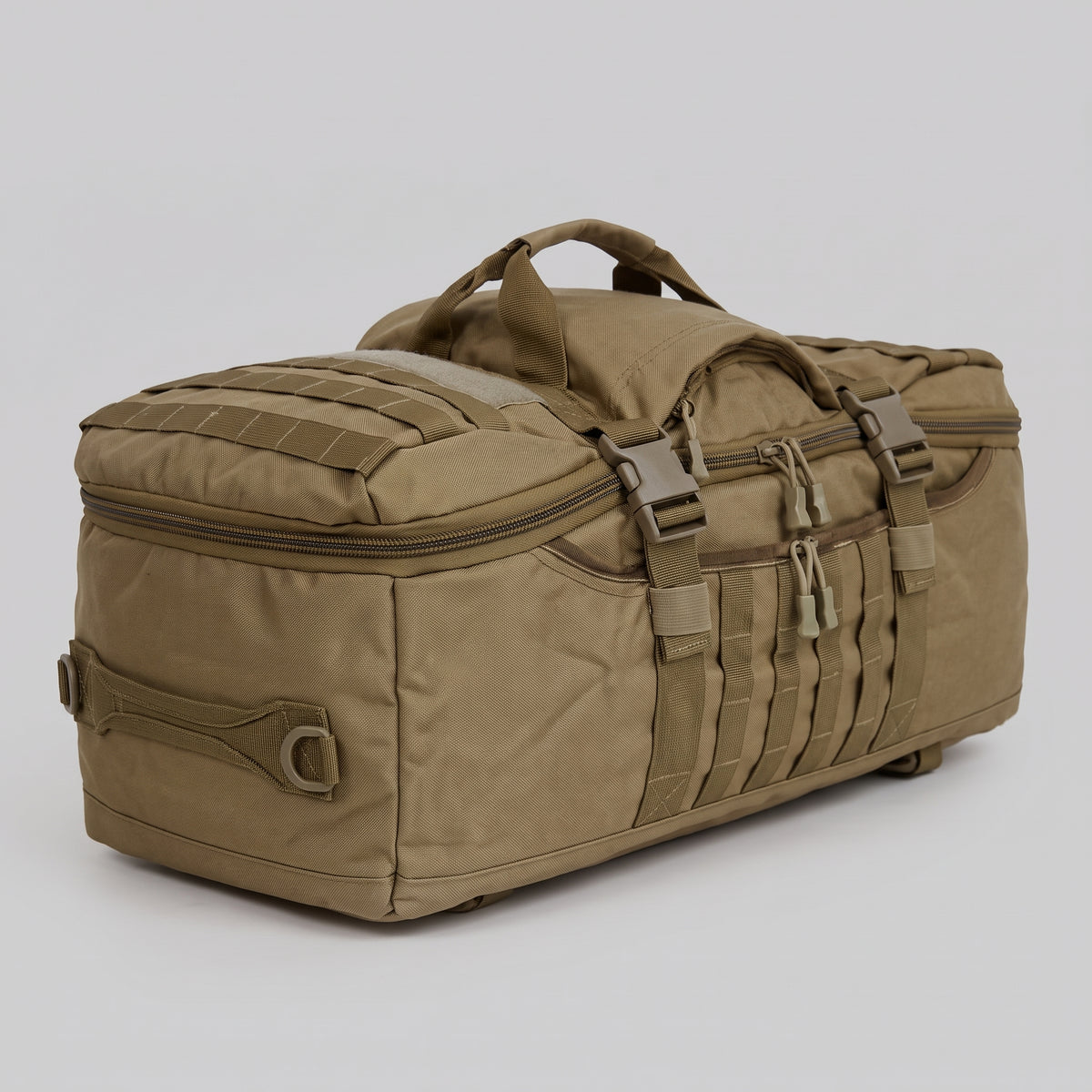 Men's Tactical Duffel Bag with MOLLE Webbing and Convertible Backpack Straps