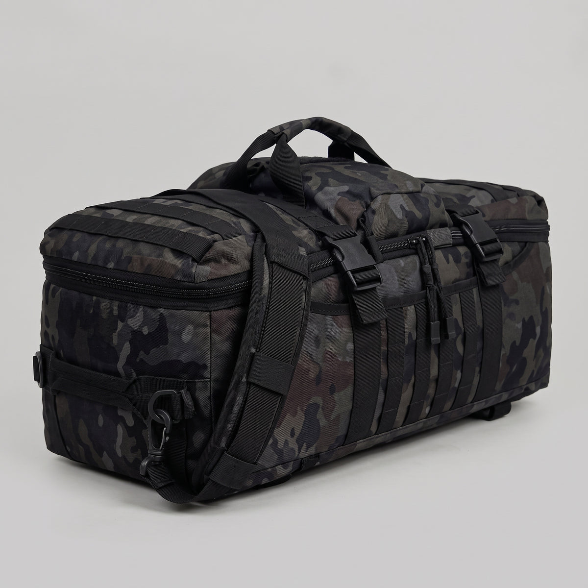 Men's Tactical Duffel Bag with MOLLE Webbing and Convertible Backpack Straps