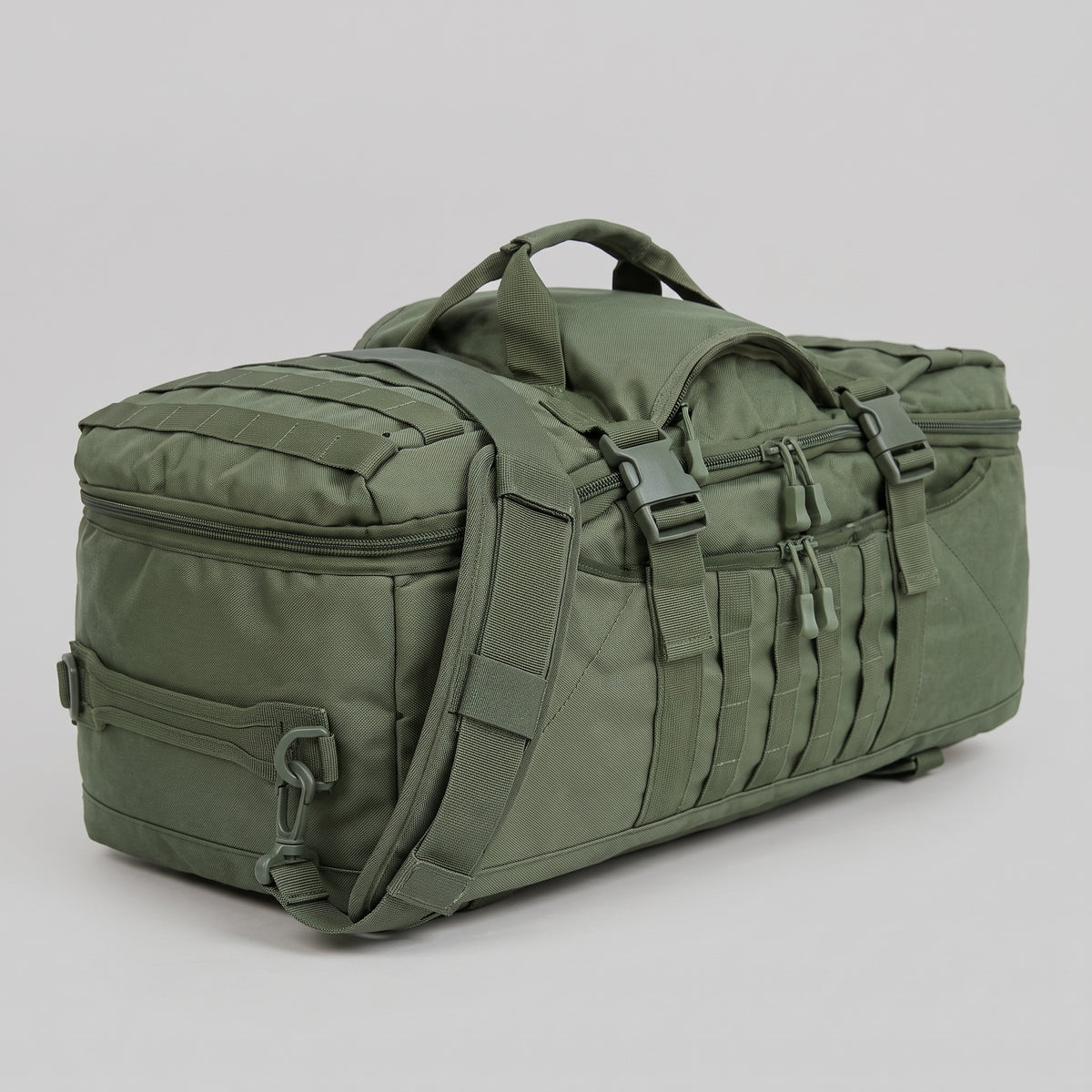 Men's Tactical Duffel Bag with MOLLE Webbing and Convertible Backpack Straps