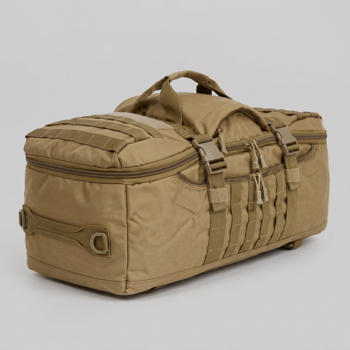 Men's Tactical Duffel Bag with MOLLE Webbing and Convertible Backpack Straps