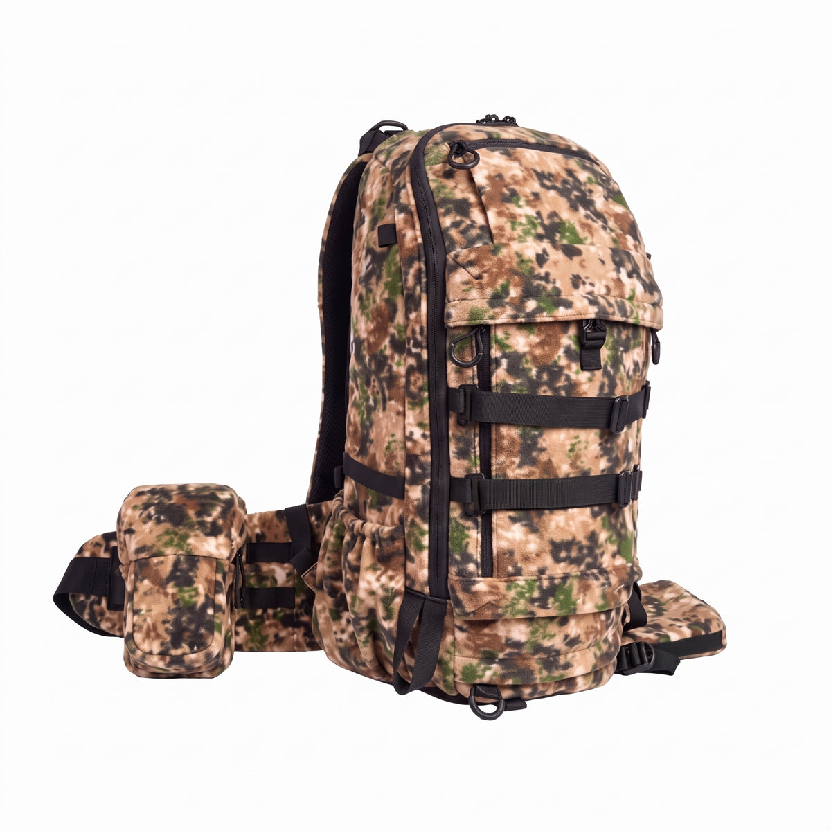 Men's Camouflage Hunting Backpack with Detachable Pouch and Water Repellent Finish