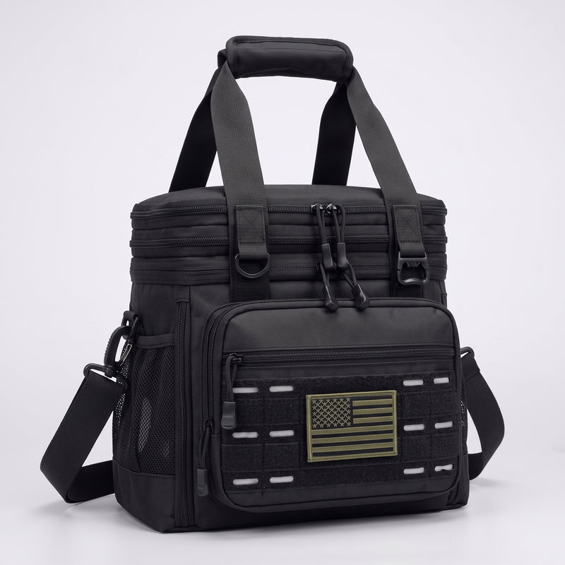 Men's Tactical Insulated Lunch Bag with MOLLE Webbing and Shoulder Strap