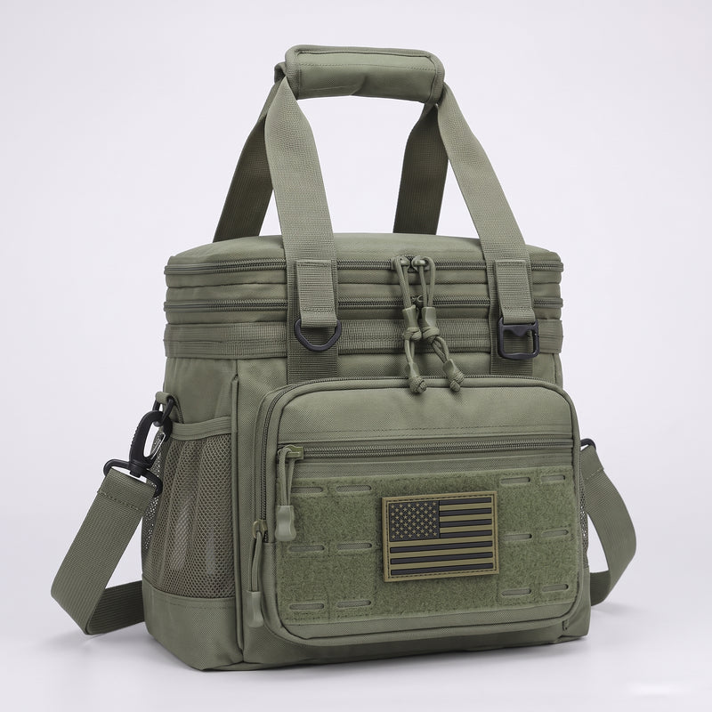 Men's Tactical Insulated Lunch Bag with MOLLE Webbing and Shoulder Strap