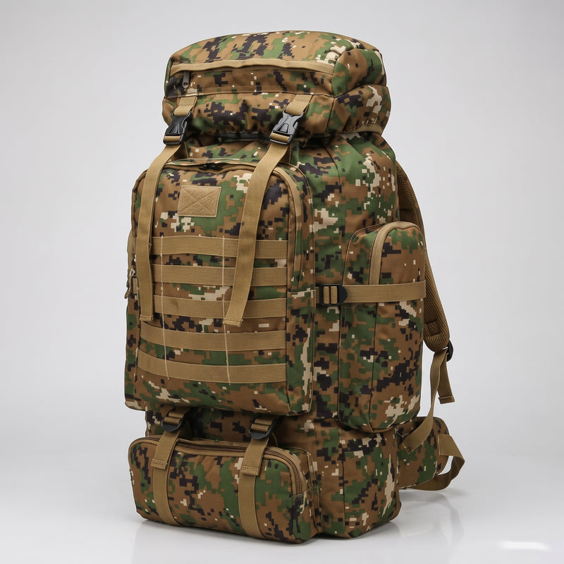 Men's Tactical Backpack 100L with MOLLE Webbing and Detachable Daypack
