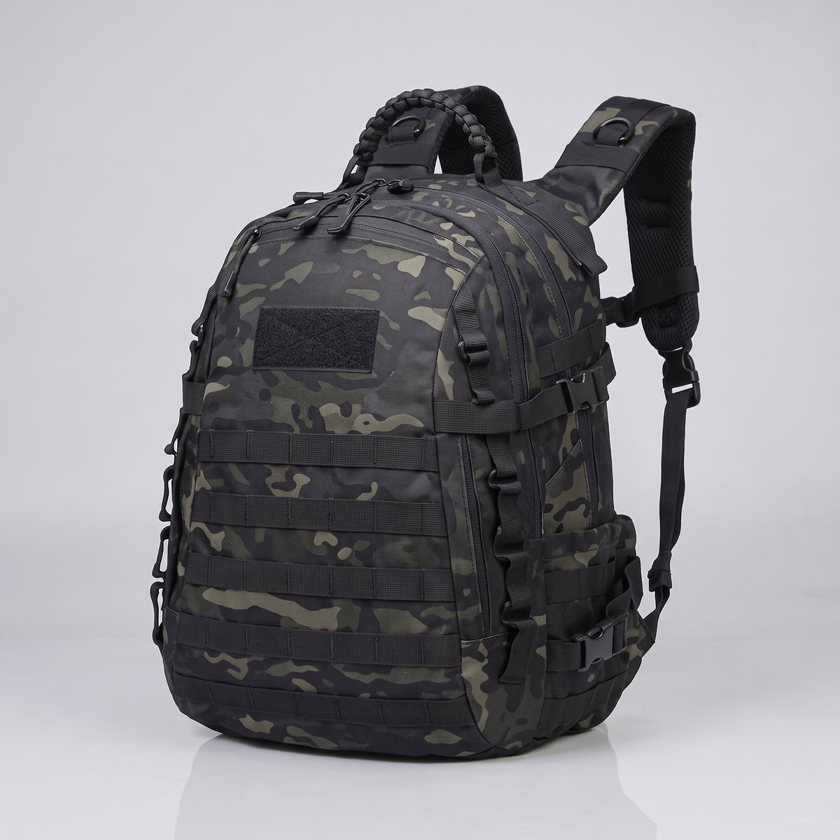 Men's Compact Tactical Backpack with MOLLE Webbing and Padded Straps