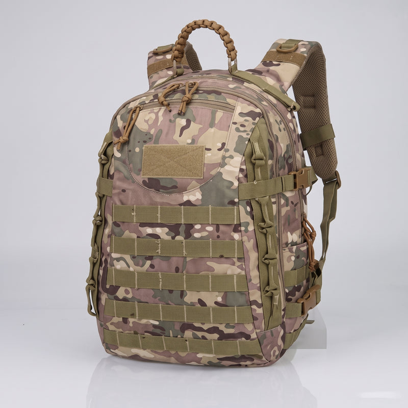 Men's Compact Tactical Backpack with MOLLE Webbing and Padded Straps