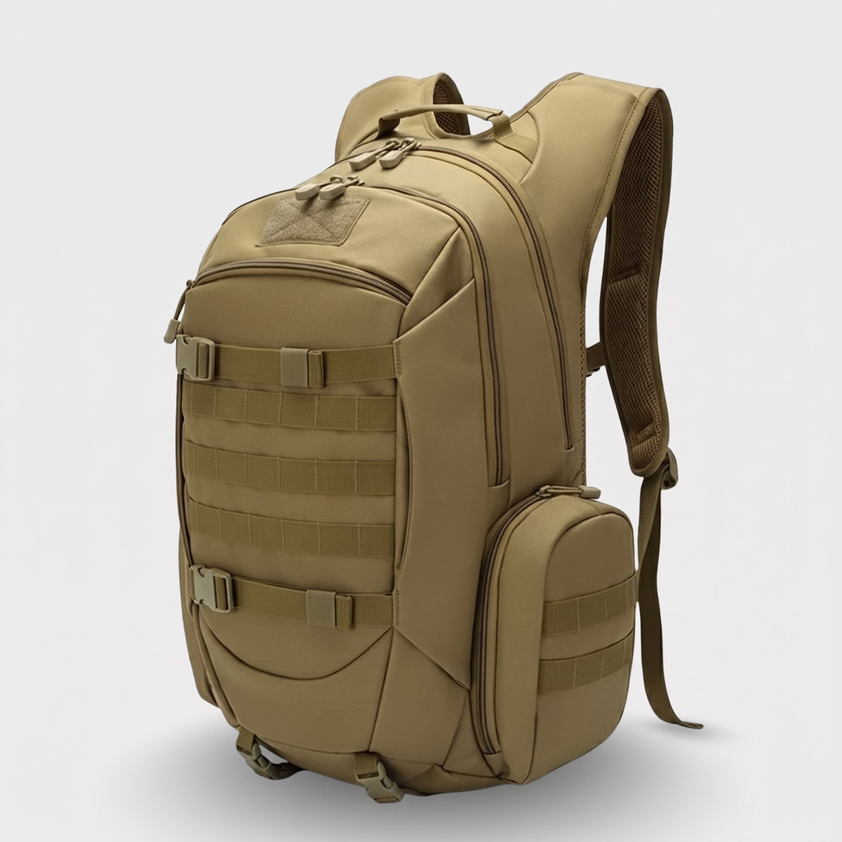 Men's Large Tactical Outdoor Backpack with MOLLE Webbing and Side Pouch