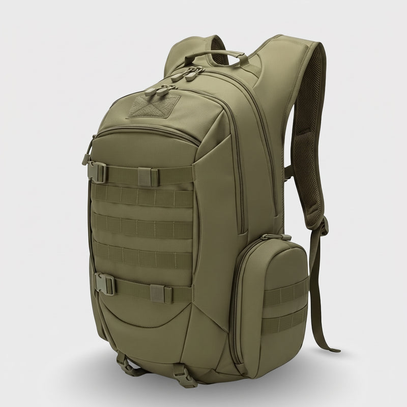 Men's Large Tactical Outdoor Backpack with MOLLE Webbing and Side Pouch