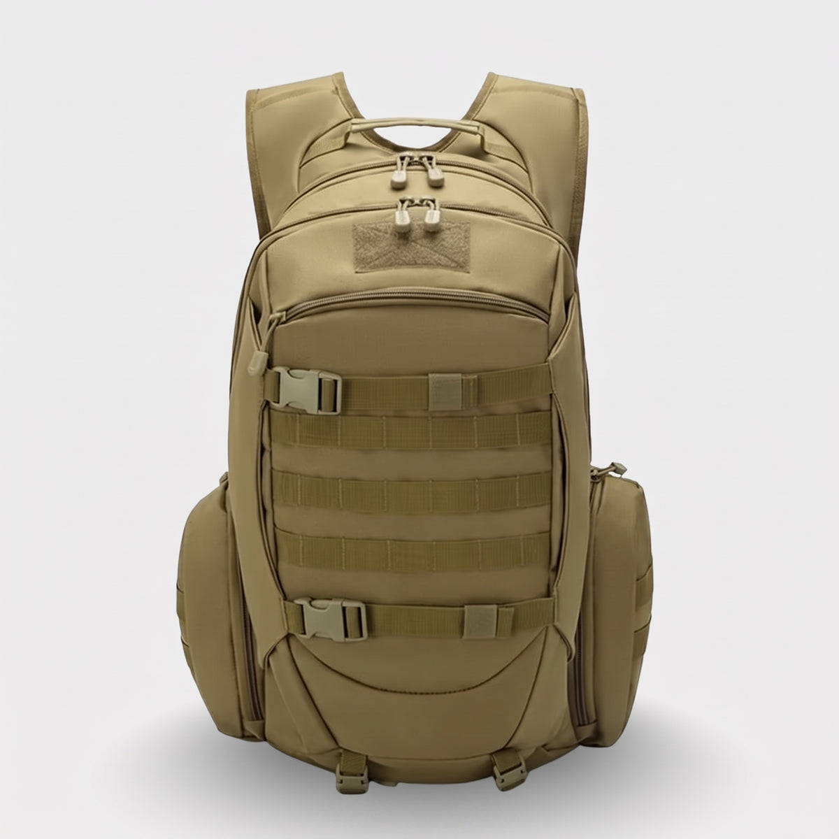 Men's Large Tactical Outdoor Backpack with MOLLE Webbing and Side Pouch