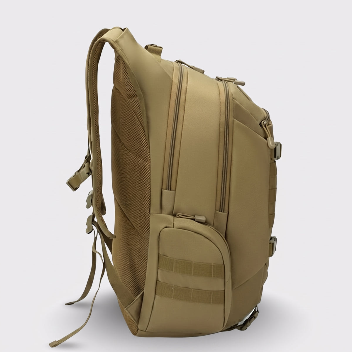 Men's Large Tactical Outdoor Backpack with MOLLE Webbing and Side Pouch