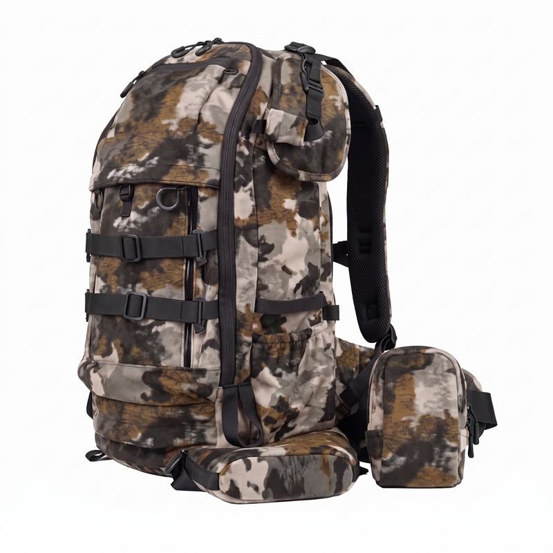 Men's Camouflage Hunting Backpack with Detachable Pouch and Water Repellent Finish