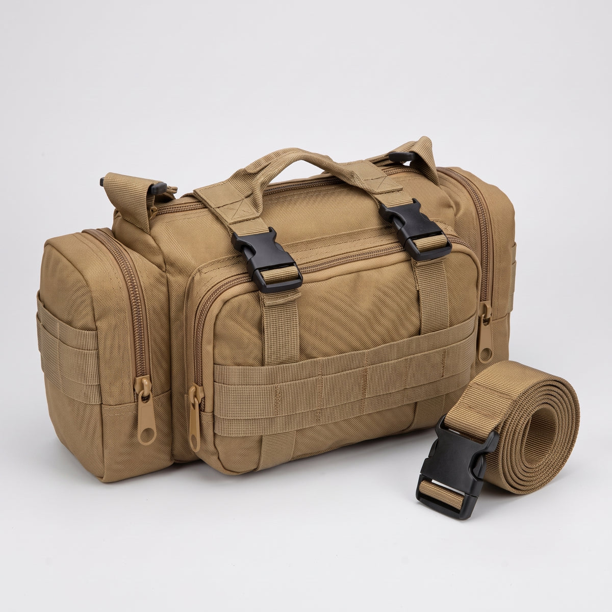 Men's Tactical Sling Bag with MOLLE Webbing and Adjustable Strap