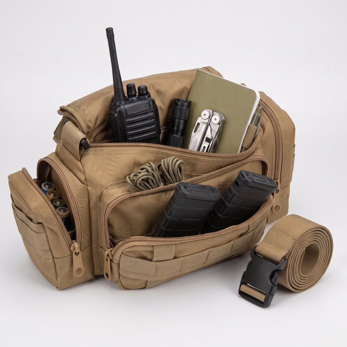 Men's Tactical Sling Bag with MOLLE Webbing and Adjustable Strap