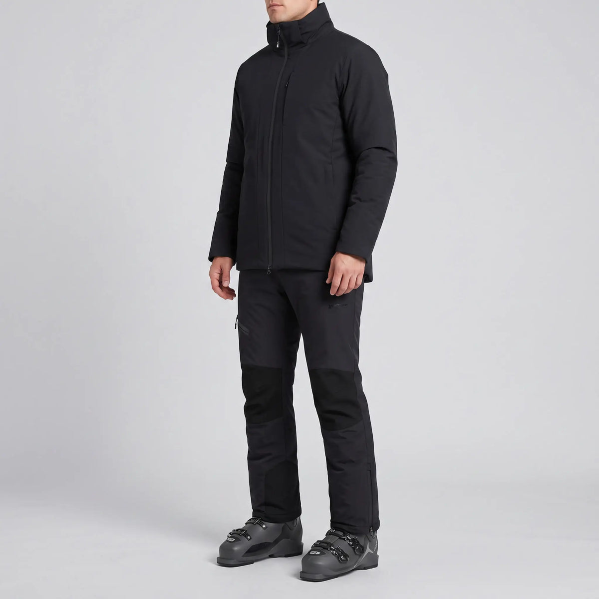 Men's Insulated Ski Pants with Detachable Suspenders and Reinforced Knees