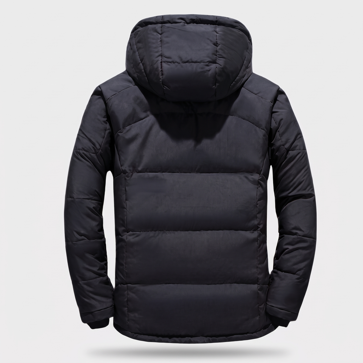 Men's Down Puffer Jacket with Detachable Hood and Multi Zip Pockets