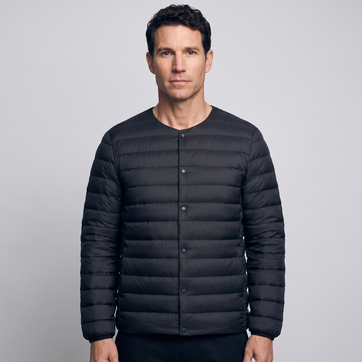Men's Lightweight Down Jacket with Convertible Collar
