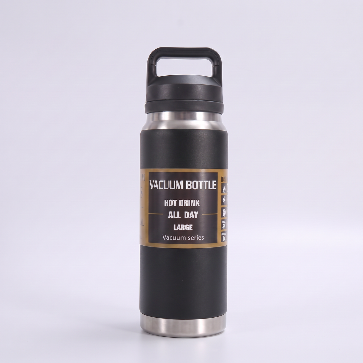 Insulated Stainless Steel Water Bottle with Carry Handle and Wide Mouth