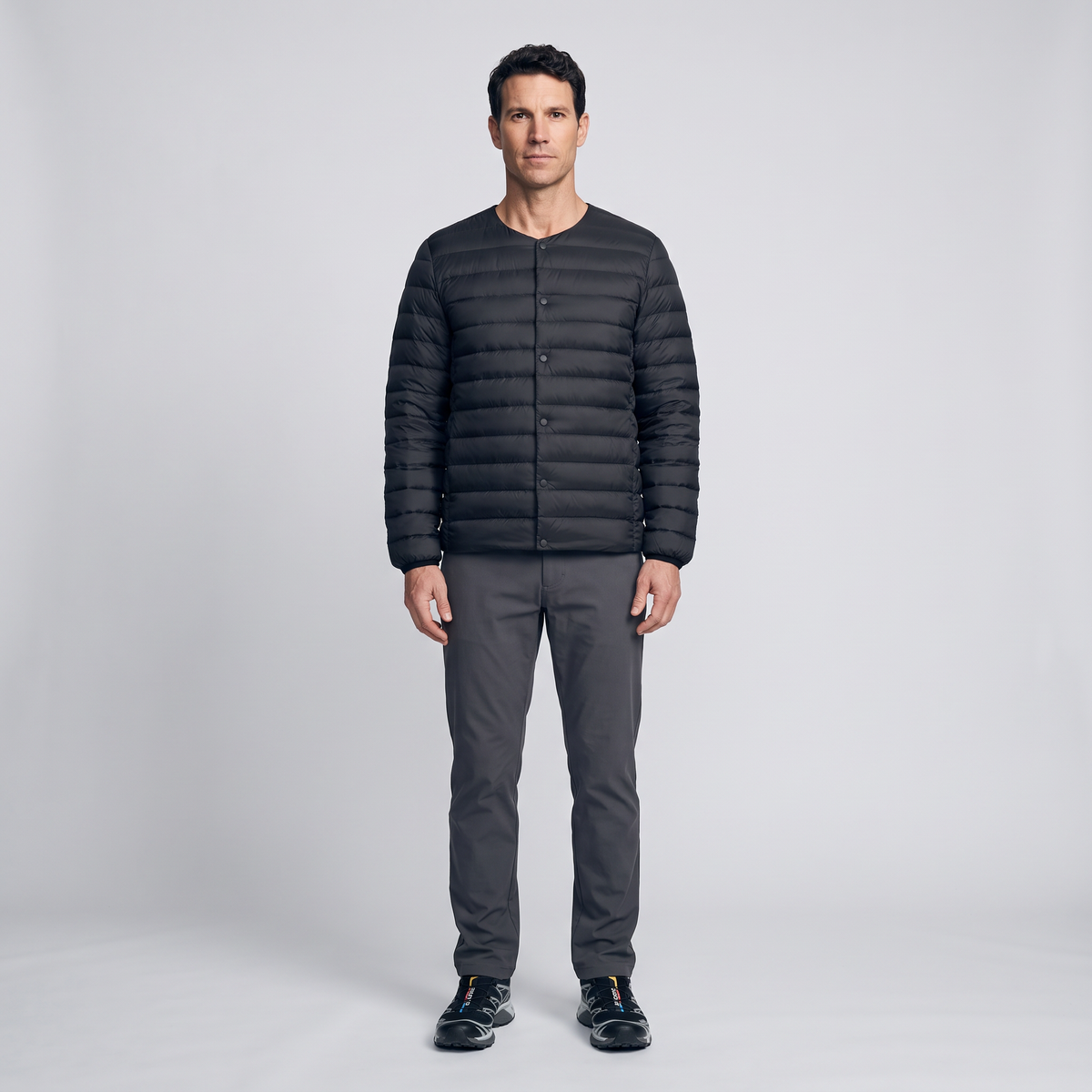 Men's Lightweight Down Jacket with Convertible Collar