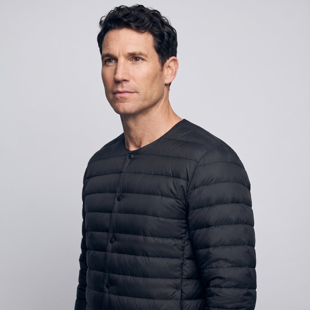 Men's Lightweight Down Jacket with Convertible Collar