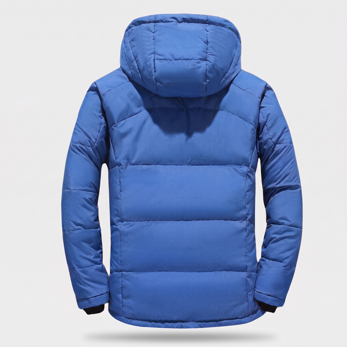 Men's Down Puffer Jacket with Detachable Hood and Multi Zip Pockets