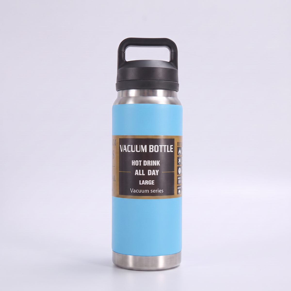 Insulated Stainless Steel Water Bottle with Carry Handle and Wide Mouth